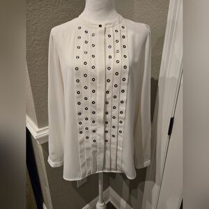 Jones New York Grommet Blouse, Medium